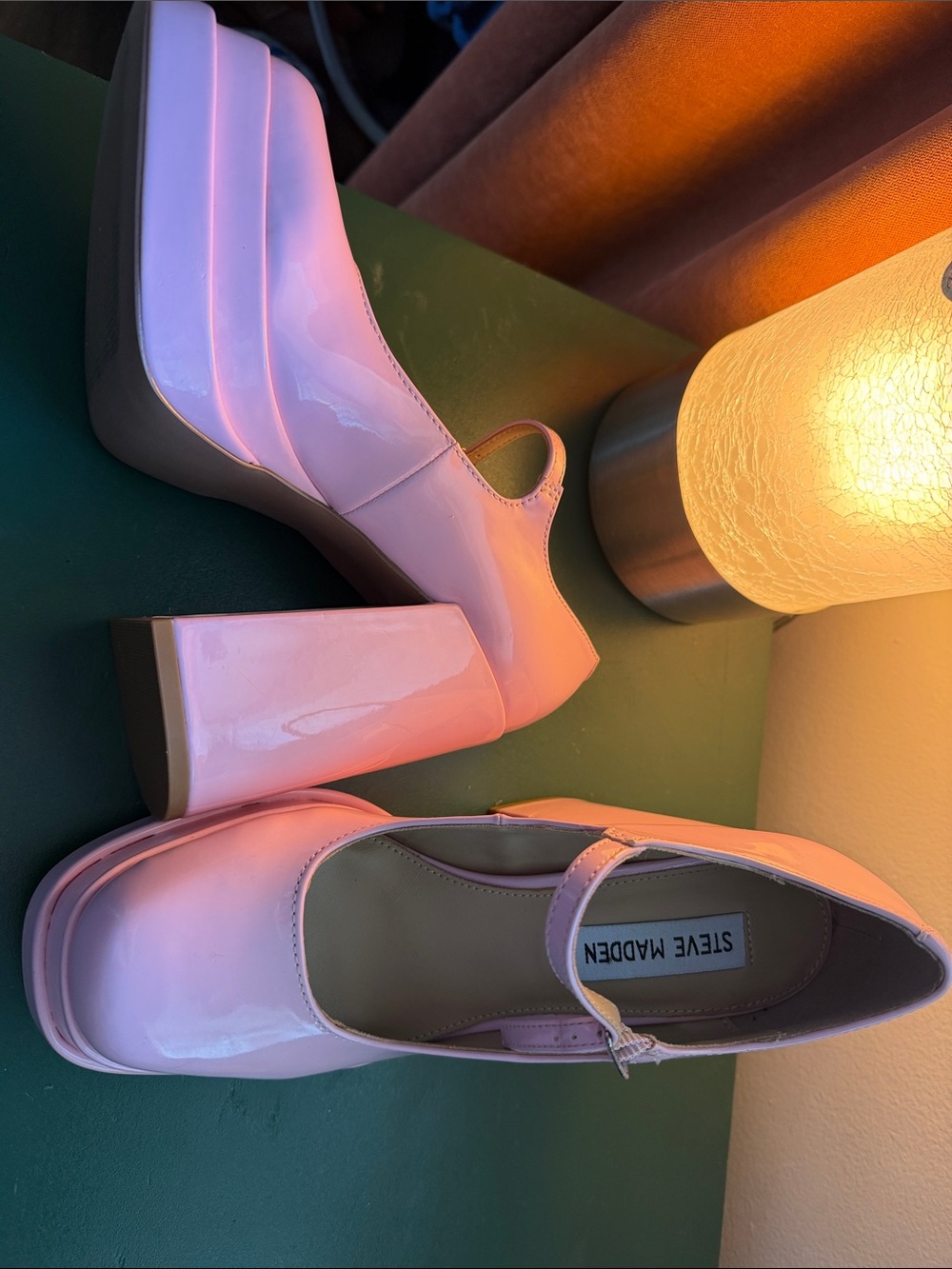 Steve Madden Glossy Baby Pink Platform Mary Jane Pumps “Cassie Euphoria shoes”